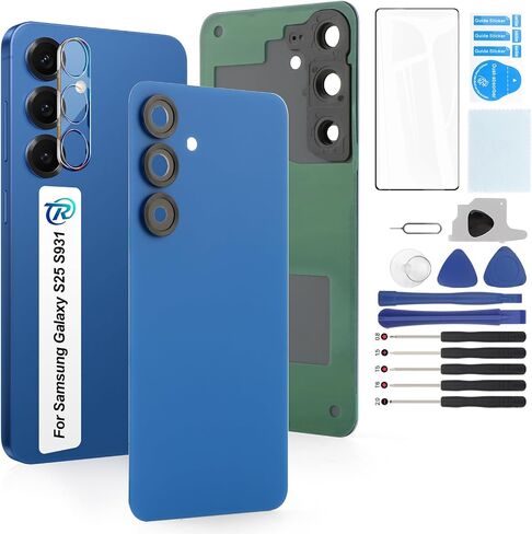 for Samsung Galaxy S25 Back Glass Replacement for Samsung S25 S931 Rear Glass Replacement Battery Cover Housing Door Accessories Parts with Repair Tools(Navy Blue) in Saudi Arabia