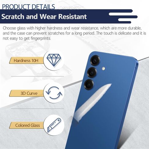 for Samsung Galaxy S25 Back Glass Replacement for Samsung S25 S931 Rear Glass Replacement Battery Cover Housing Door Accessories Parts with Repair Tools(Navy Blue) in Saudi Arabia