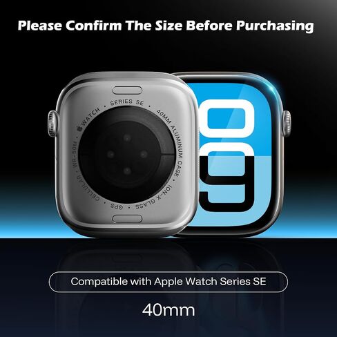 JULK 6 عبوات لواقي شاشة Apple Watch SE مقاس 40 مم، طبقة مرنة غير فقاعات، واقي شاشة وجه ناعم من مادة TPU لـ iWatch SE-3(2025)/SE/6/5/4 40 مم، حساس للمس، شفاف عالي الدقة in Kuwait