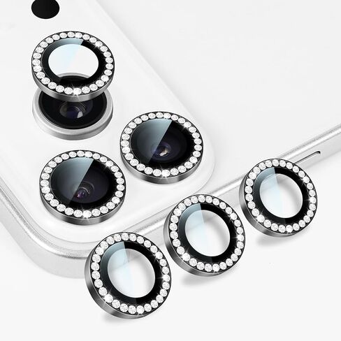 1 Set Glitter Camera Lens Protector Compatible for iPhone 17/16/16 Plus Glass, Anti-scratch 9H HD Tempered Lens Cover & Easy Installation Lens Screen Protector for iPhone 17-Gold in Saudi Arabia