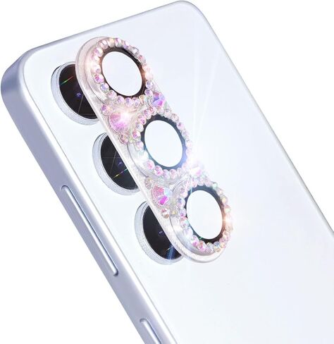 واقي عدسة الكاميرا Cavdycidy Bling Diamond متوافق مع هاتف Samsung Galaxy S25 Plus، غطاء كاميرا معدني لامع، واقي شاشة كامل لعدسة زجاجية مقواة 9H مع بريق حجر الراين ثلاثي الأبعاد in Kuwait