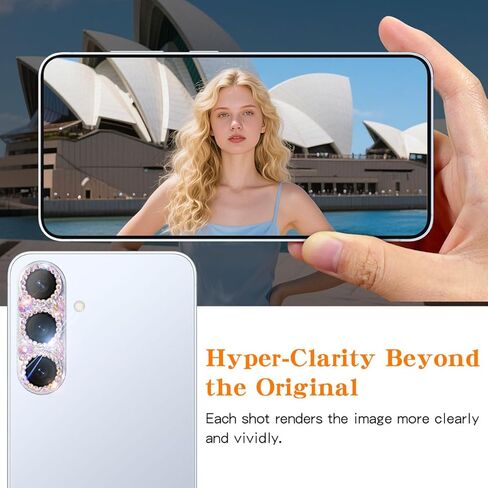 واقي عدسة الكاميرا Cavdycidy Bling Diamond متوافق مع هاتف Samsung Galaxy S25 Plus، غطاء كاميرا معدني لامع، واقي شاشة كامل لعدسة زجاجية مقواة 9H مع بريق حجر الراين ثلاثي الأبعاد in Kuwait