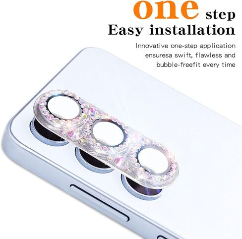 واقي عدسة الكاميرا Cavdycidy Bling Diamond متوافق مع هاتف Samsung Galaxy S25 Plus، غطاء كاميرا معدني لامع، واقي شاشة كامل لعدسة زجاجية مقواة 9H مع بريق حجر الراين ثلاثي الأبعاد in Kuwait