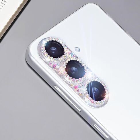 واقي عدسة الكاميرا Cavdycidy Bling Diamond متوافق مع هاتف Samsung Galaxy S25 Plus، غطاء كاميرا معدني لامع، واقي شاشة كامل لعدسة زجاجية مقواة 9H مع بريق حجر الراين ثلاثي الأبعاد in Kuwait