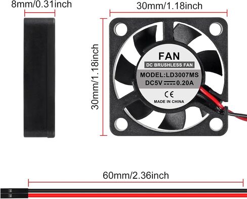 4pcs Fan for Raspberry Pi Cooling Fan Brushless CPU Cooling Fan Cooler Radiator Connector Separating One-to-Two Interface 3.3V 5V for Raspberry Pi4 Pi3 B+, Pi 3, Pi 2, Pi 1 B+ Pi Zero/Zero W in Saudi Arabia