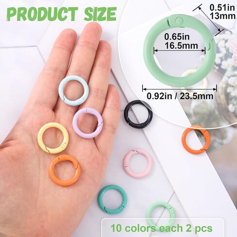 Spring O Rings, Round Keychain Carabiner Clips, Alloy Trigger Buckle DIY Accessories in Saudi Arabia