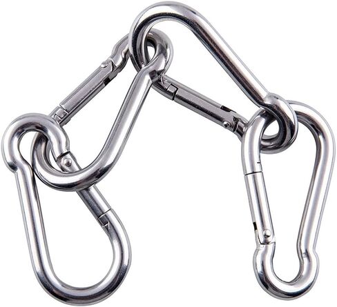 8-Pack Stainless Steel Carabiner Clips, Heavy Duty Spring Snap Hooks for Camping, Hiking & Daily Use in Saudi Arabia