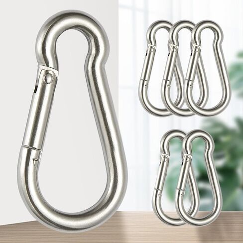 8-Pack Stainless Steel Carabiner Clips, Heavy Duty Spring Snap Hooks for Camping, Hiking & Daily Use in Saudi Arabia