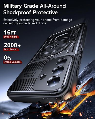 LeYi for Samsung Galaxy A16-5G Phone Case: with Glass Screen Protector, Samsung A16 5G Case Fit Magsafe Heavy Duty Rugged Shockproof Protection Magnetic Ring Stand Mobile Cover Funda para A 16, Black in Saudi Arabia