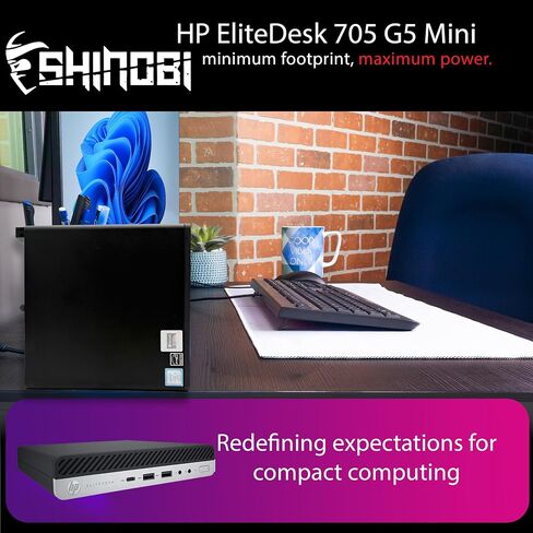 HP EliteDesk 705 G5 Mini PC | Ryzen 5 PRO 3400GE | 1TB NVME | 32GB RAM | Windows 11 Pro | Built in Wi-Fi 6E + BT | Mini Desktop Computer (Renewed) in Saudi Arabia