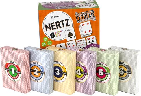Regal Games Nertz Playing Cards 12 Pack - Decks of 12 Color Cards Wide-Size & Fun Playing Cards - Deck of Playing Cards for Poker, Solitaire, Blackjack & More in Saudi Arabia