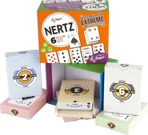 Regal Games Nertz Playing Cards 12 Pack - Decks of 12 Color Cards Wide-Size & Fun Playing Cards - Deck of Playing Cards for Poker, Solitaire, Blackjack & More in Saudi Arabia