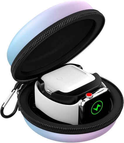 Storage Box Compatible Apple Watch Series 11/10/9/8/7/6/5/4/3/2/1/SE3/SE2/SE,Portable Travel Case fit iWatch 46mm 45mm 44mm 42mm 41mm 40mm 38mm AirPods Pro/3/2/1 Charging Dock,GrditBluePurple in Kuwait