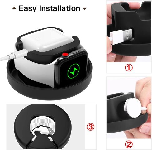 Storage Box Compatible Apple Watch Series 11/10/9/8/7/6/5/4/3/2/1/SE3/SE2/SE,Portable Travel Case fit iWatch 46mm 45mm 44mm 42mm 41mm 40mm 38mm AirPods Pro/3/2/1 Charging Dock,GrditBluePurple in Kuwait