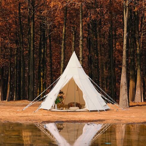 4-Season Canvas Teepee Tent for Camping - Durable, Spacious & Versatile Family Tent Ideal for Outdoor Adventures in Saudi Arabia
