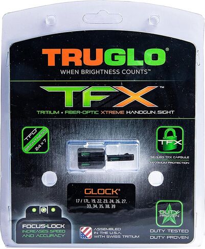 TruGlo TFK Fiber Optic and Tritium Handgun Laser Sight Accessories Set with Front Focus Lock for Glock 17/17L, 19, 22, 23, 24 Models (3 Pack) in Saudi Arabia