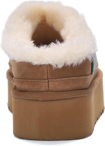 Mykos Women's Jane Suede Slip-On Platform Slipper - Stylish Indoor/Outdoor with Durable Platform (1.65") Sole – Cozy, Versatile Shoe for Lounging or Casual Outings - (Cream-6 M US) in Saudi Arabia