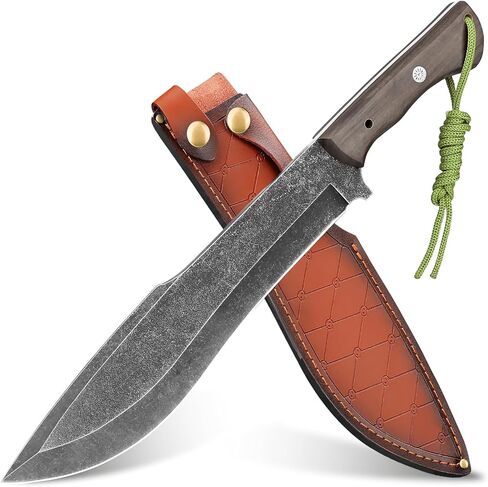 سكين صيد بشفرة ثابتة مع غمد، سكاكين حادة للبقاء على قيد الحياة في الهواء الطلق بالكامل للتخييم والمشي لمسافات طويلة، منجل عمل شديد التحمل مقاس 15.75 بوصة لقطع الأشجار in Kuwait