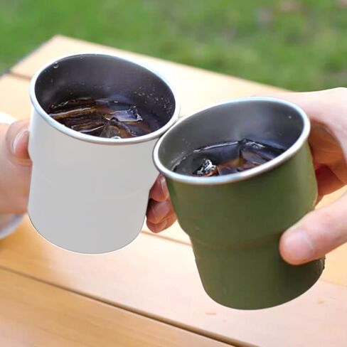 Travel Mug Ceramic Coated Stainless Steel Insulated, Cup for Coffee, Tea and Drinks, BPA-Free, for Outdoor Picnic Hiking Fishing Surfing Party Pint cup Metal Mug Tumbler Camping Gift for Him in Saudi Arabia