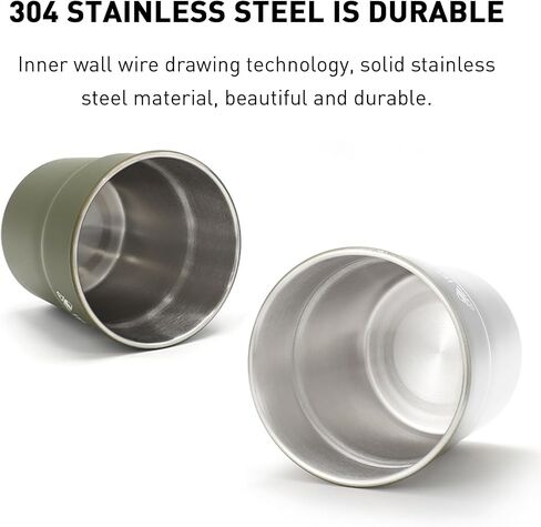 Travel Mug Ceramic Coated Stainless Steel Insulated, Cup for Coffee, Tea and Drinks, BPA-Free, for Outdoor Picnic Hiking Fishing Surfing Party Pint cup Metal Mug Tumbler Camping Gift for Him in Saudi Arabia