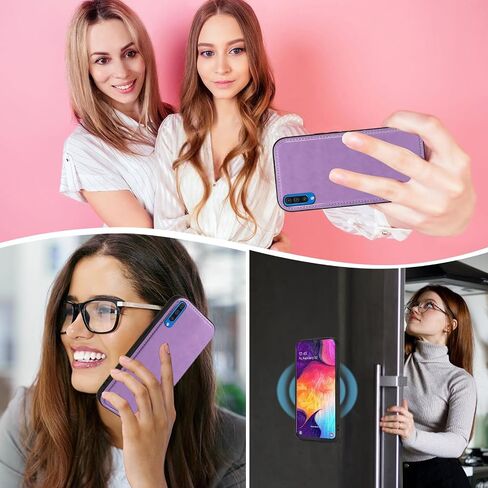 حافظة هاتف Asuwish لهاتف Samsung Galaxy A50 A50S A30S محفظة بسحاب غطاء خلوي قابل للفصل مع واقي شاشة من الزجاج المقسى وحزام كروس وحامل بطاقة زهرة A 50 50S 30S S50 50A SM A505G نسائي رمادي in Saudi Arabia