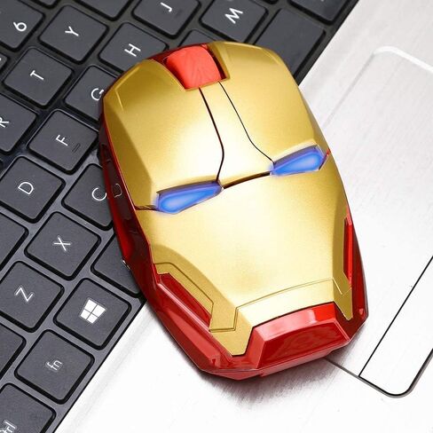 Ergonomic Wireless Mouse - Cool Mice 2.4G Portable Optical Mice with USB Receiver, for Notebook PC Laptop Computer Mac Book, Add a Keychain (Golden) in Saudi Arabia
