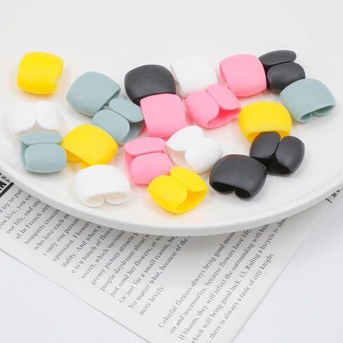 Generic 20 قطعة من مشابك كابلات السيليكون متعددة الألوان، أغطية سلك قابلة لإعادة الاستخدام للسفر والمكتب والمنزل in Saudi Arabia