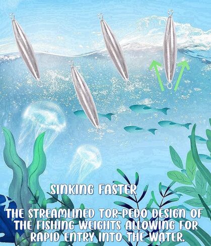 10 قطع من أوزان الصيد، غسالات الطوربيد المضمنة، مجموعة أوزان الصيد، أوزان الصيد، أوزان الصيد في المياه المالحة، أوزان حلقة مزدوجة - 1 أونصة (30 جم) in Kuwait