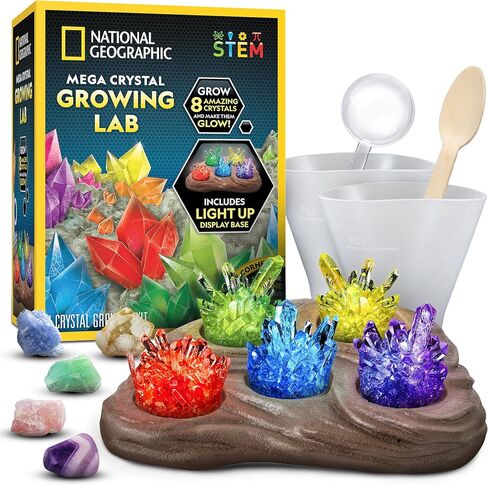 National Geographic Mega Crystal Growing Kit with 6 Crystals for Kids 8-12 in Kuwait