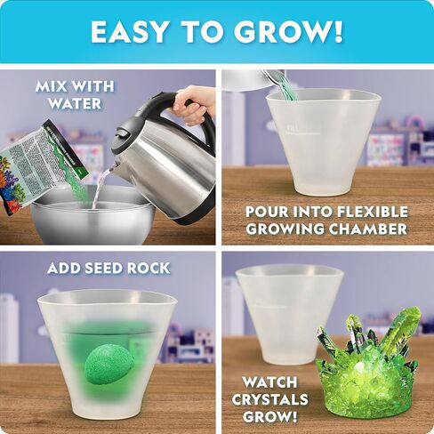National Geographic Mega Crystal Growing Kit with 6 Crystals for Kids 8-12 in Kuwait