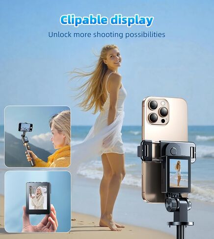 Flymoon Selfie Stick for iPhone with Remote Control, Detachable Live Screen - 68" Extendable Aluminum Phone Tripod Stand, 360° Rotation for Vlog, Live Streaming, iPhone & Android in Saudi Arabia