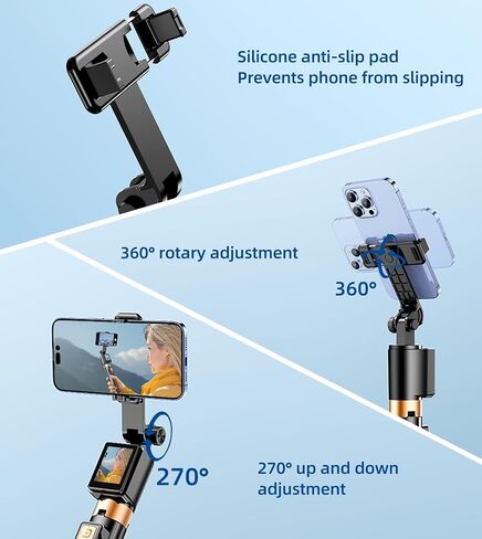 Flymoon Selfie Stick for iPhone with Remote Control, Detachable Live Screen - 68" Extendable Aluminum Phone Tripod Stand, 360° Rotation for Vlog, Live Streaming, iPhone & Android in Saudi Arabia