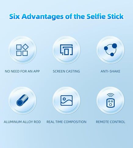 Flymoon Selfie Stick for iPhone with Remote Control, Detachable Live Screen - 68" Extendable Aluminum Phone Tripod Stand, 360° Rotation for Vlog, Live Streaming, iPhone & Android in Saudi Arabia