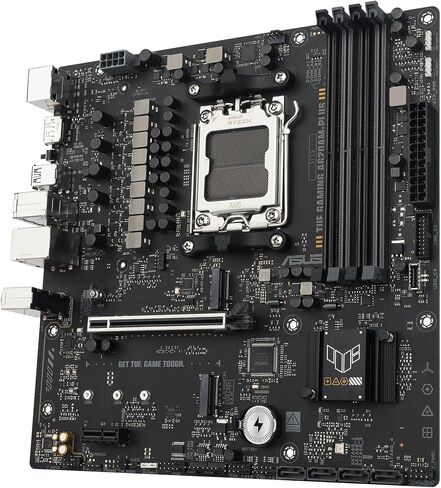 TUF Gaming A620AM-PLUS WiFi AMD A620A mATX Motherboard, 8+2+1 Power Stages, DDR5, PCIe 4.0, Dual M.2 Slots, WiFi 6, 2.5Gb Ethernet, Dual DisplayPort, HDMI, Rear USB-A 10Gbps, Front USB-C 10Gbps in Saudi Arabia