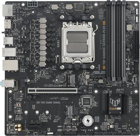 TUF Gaming A620AM-PLUS WiFi AMD A620A mATX Motherboard, 8+2+1 Power Stages, DDR5, PCIe 4.0, Dual M.2 Slots, WiFi 6, 2.5Gb Ethernet, Dual DisplayPort, HDMI, Rear USB-A 10Gbps, Front USB-C 10Gbps in Saudi Arabia