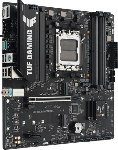 TUF Gaming A620AM-PLUS WiFi AMD A620A mATX Motherboard, 8+2+1 Power Stages, DDR5, PCIe 4.0, Dual M.2 Slots, WiFi 6, 2.5Gb Ethernet, Dual DisplayPort, HDMI, Rear USB-A 10Gbps, Front USB-C 10Gbps in Saudi Arabia