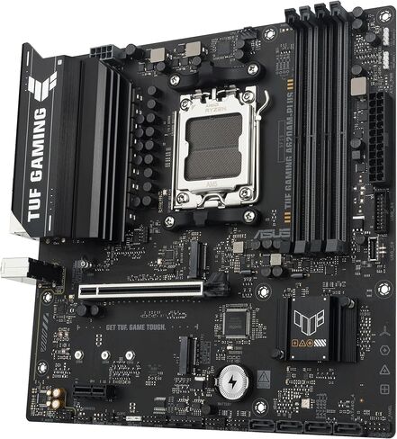 TUF Gaming A620AM-PLUS WiFi AMD A620A mATX Motherboard, 8+2+1 Power Stages, DDR5, PCIe 4.0, Dual M.2 Slots, WiFi 6, 2.5Gb Ethernet, Dual DisplayPort, HDMI, Rear USB-A 10Gbps, Front USB-C 10Gbps in Saudi Arabia