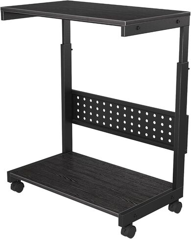 Computer Tower Stand/PC Tower Stand with Wheels, Dual Tier & 5-Level Adjustable CPU Holder Cart (23.2-33.5") — Under Desk Floor PC Stand for Gaming & Home Office [Black] in Saudi Arabia
