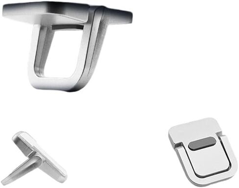Silver Portable Electronic Device Stand - Premium Notebook-Computer-Stands, Black Aluminum Alloy, Adhesive-Backed for Ultimate Portability in Saudi Arabia
