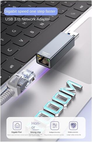 USB 3.0 to Gigabit Ethernet Adapter USB to RJ45 Ethernet Adapter Applicable to Laptops and Desktop Computers in Saudi Arabia