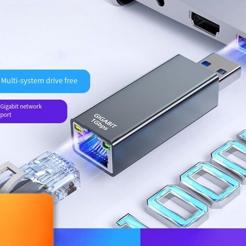 USB 3.0 to Gigabit Ethernet Adapter USB to RJ45 Ethernet Adapter Applicable to Laptops and Desktop Computers in Saudi Arabia