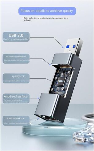 USB 3.0 to Gigabit Ethernet Adapter USB to RJ45 Ethernet Adapter Applicable to Laptops and Desktop Computers in Saudi Arabia