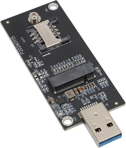 Yunir M.2 Key B NGFF WWAN to USB 3.0 Riser Card Adapter with SIM Slot Wireless Module Modem Card for Wince,Linux,OS X for 3G/4G/5G LTE (2 Antennae) in Saudi Arabia