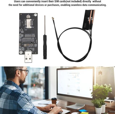 Yunir M.2 Key B NGFF WWAN to USB 3.0 Riser Card Adapter with SIM Slot Wireless Module Modem Card for Wince,Linux,OS X for 3G/4G/5G LTE (2 Antennae) in Saudi Arabia