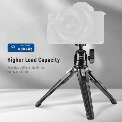 NEEWER إصدار مستوى الدخول حامل ثلاثي صغير للكاميرا، مكتب صغير محمول 360 درجة كاميرا ويب DSLR حامل حامل للهاتف الخلوي حامل عصا سيلفي متوافق مع تسجيل فيديو iPhone Samsung Android، GM-2G in Kuwait