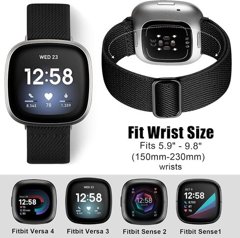 18 حزمة من الأربطة المرنة مع حقيبة تخزين متوافقة مع Fitbit Versa 3/Versa 4/Fitbit Sense/Sense 2، حزام بديل رياضي من النايلون القابل للتمدد للنساء والرجال in Kuwait