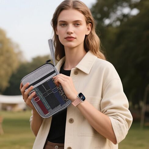 18 حزمة من الأربطة المرنة مع حقيبة تخزين متوافقة مع Fitbit Versa 3/Versa 4/Fitbit Sense/Sense 2، حزام بديل رياضي من النايلون القابل للتمدد للنساء والرجال in Kuwait
