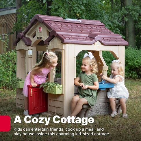 Step2 Charming Cottage Kids Playhouse, Indoor and Outdoor Playset, Interactive Sounds, Toddlers 2 - 10 Years Old, Easy to Assemble Backyard Discovery Playhouse in Saudi Arabia