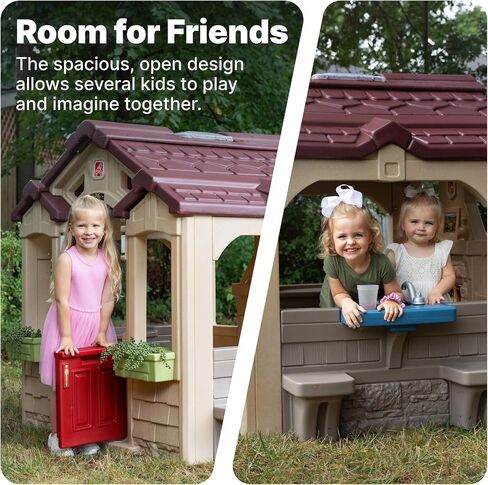 Step2 Charming Cottage Kids Playhouse, Indoor and Outdoor Playset, Interactive Sounds, Toddlers 2 - 10 Years Old, Easy to Assemble Backyard Discovery Playhouse in Saudi Arabia