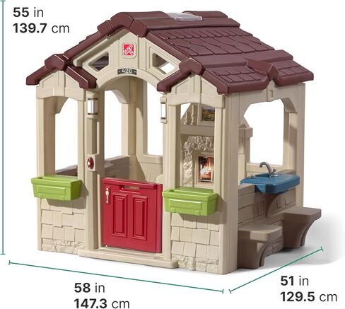 Step2 Charming Cottage Kids Playhouse, Indoor and Outdoor Playset, Interactive Sounds, Toddlers 2 - 10 Years Old, Easy to Assemble Backyard Discovery Playhouse in Saudi Arabia